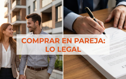 Pareja joven revisando documentos legales para comprar vivienda juntos - AMABIT